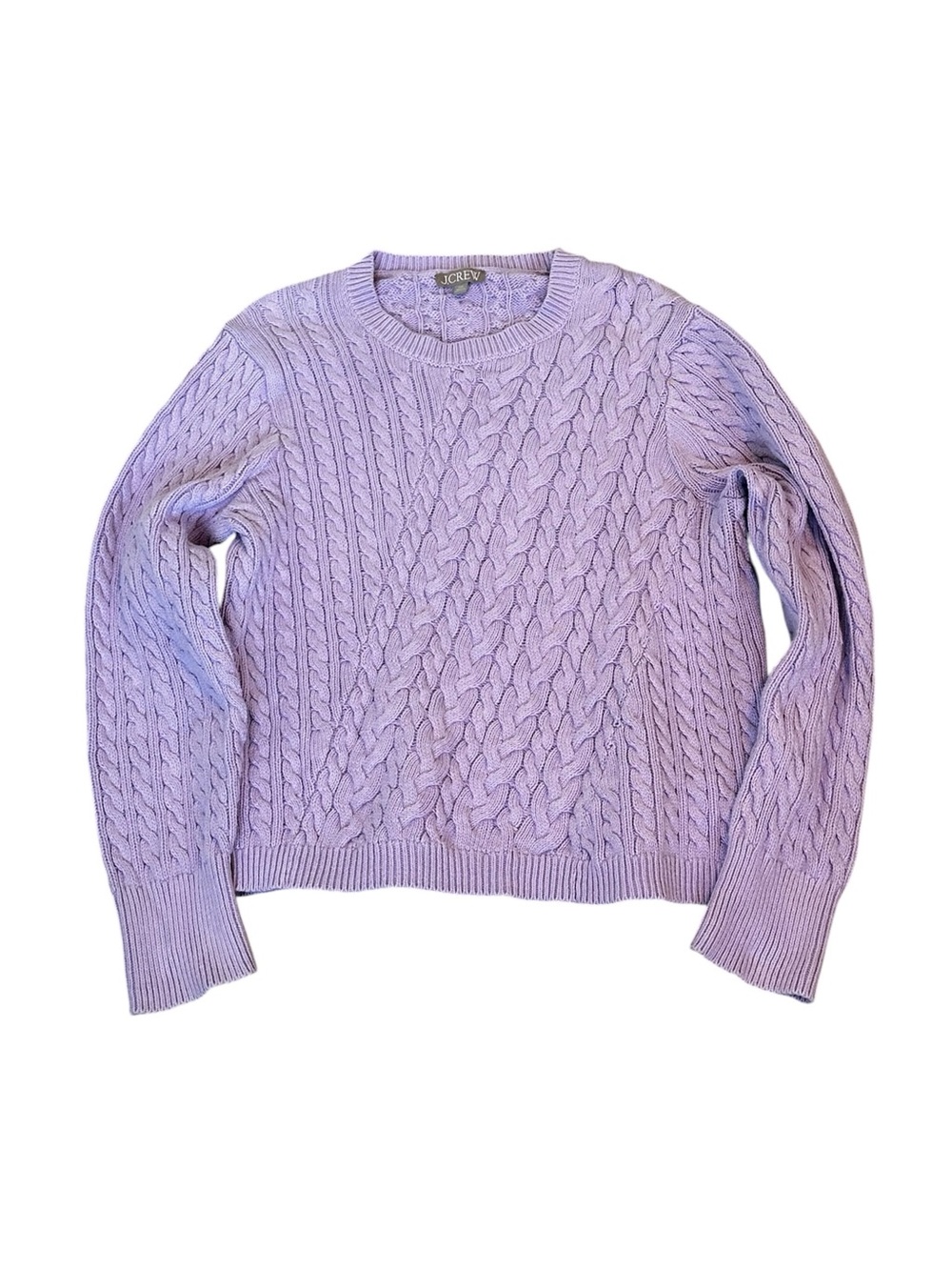 J.Crew Womens Diagonal Cable Knit Sweater Chunky Fisherman Knit Cotton Preppy